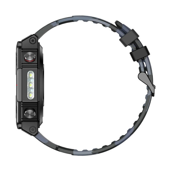 KC91 1.39 inch IPS Screen 3ATM Outdoor GPS Smart Watch with Flashlight(Camouflage)