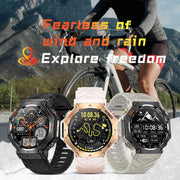 KC91 1.39 inch IPS Screen 3ATM Outdoor GPS Smart Watch with Flashlight(Black)