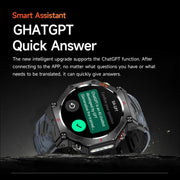 KC91 1.39 inch IPS Screen 3ATM Outdoor GPS Smart Watch with Flashlight(Camouflage)
