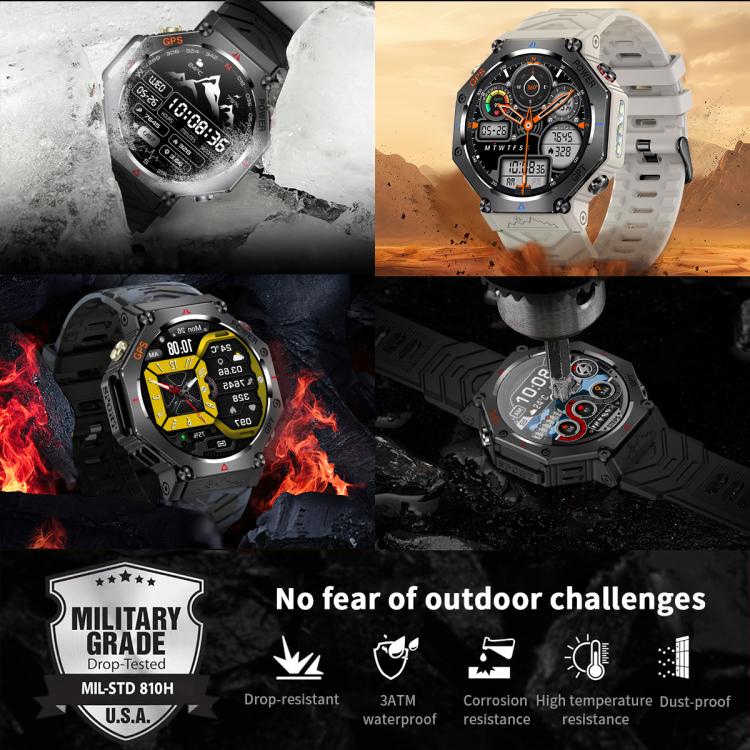 KC91 1.39 inch IPS Screen 3ATM Outdoor GPS Smart Watch with Flashlight(Camouflage) - Smart Watches by PMC Jewellery | Online Shopping South Africa | PMC Jewellery | Buy Now Pay Later Mobicred