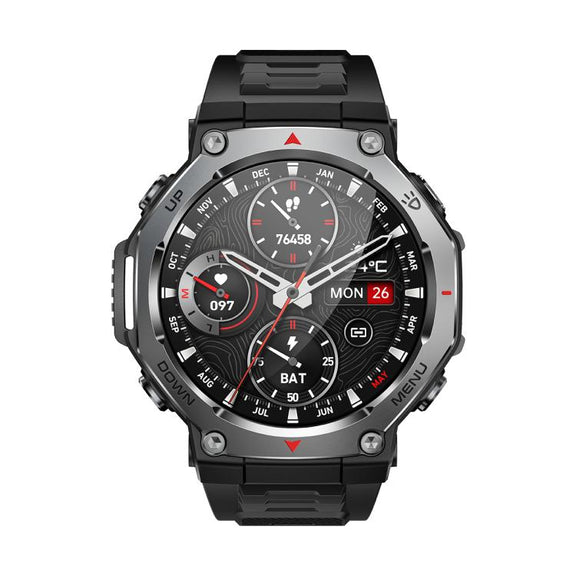 KT85 1.43 inch Screen 5ATM Outdoor Sports Smart Watch with Strong Flashlight(Black)