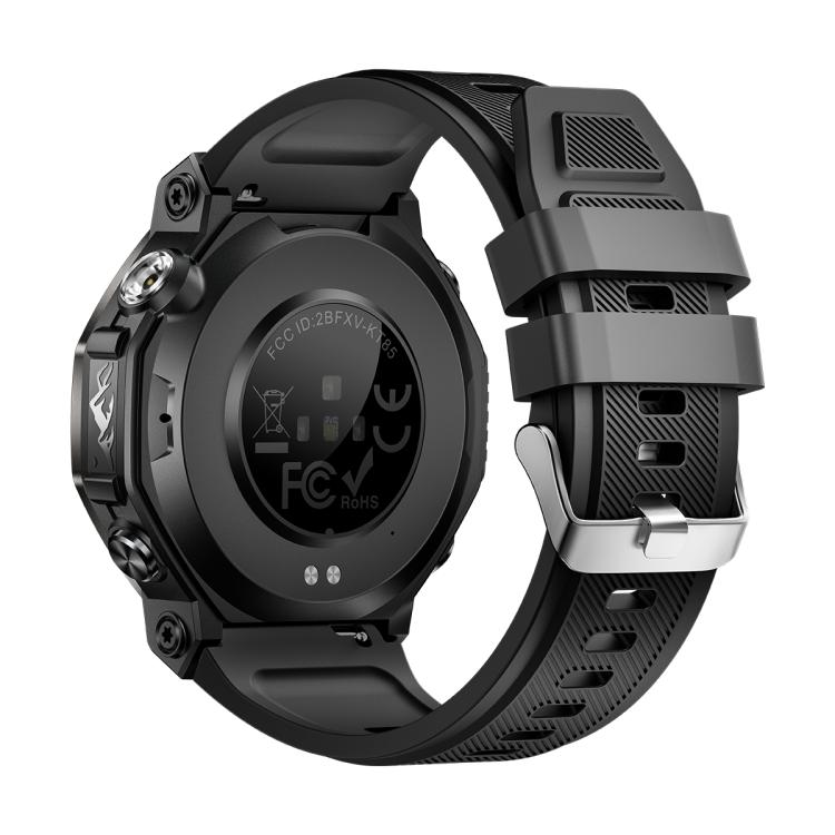 KT85 1.43 inch Screen 5ATM Outdoor Sports Smart Watch with Strong Flashlight(Black)