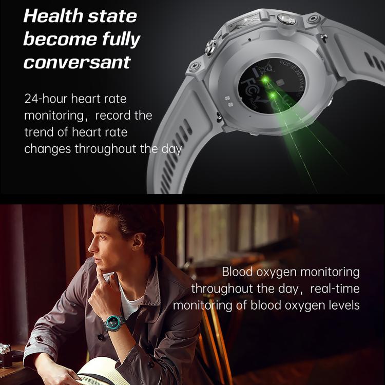 KT85 1.43 inch Screen 5ATM Outdoor Sports Smart Watch with Strong Flashlight(Grey)