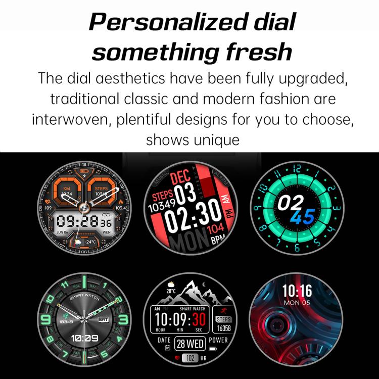 KT85 1.43 inch Screen 5ATM Outdoor Sports Smart Watch with Strong Flashlight(Black)