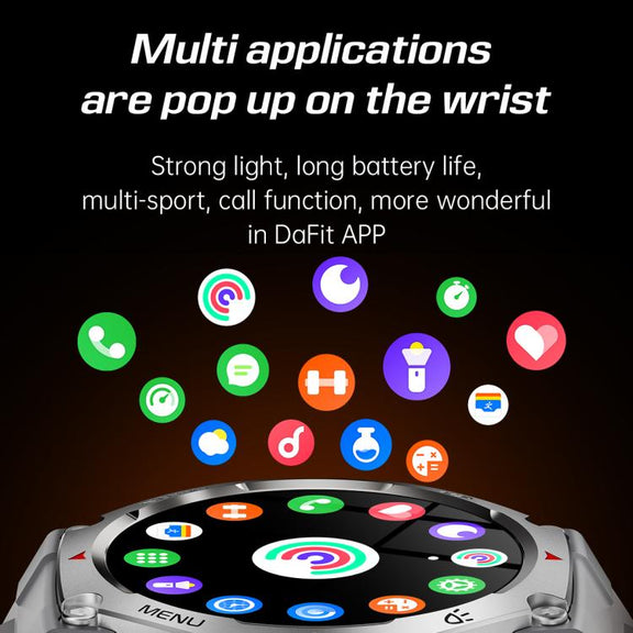KT85 1.43 inch Screen 5ATM Outdoor Sports Smart Watch with Strong Flashlight(Grey)