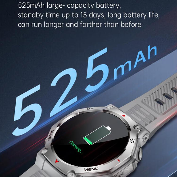 KT85 1.43 inch Screen 5ATM Outdoor Sports Smart Watch with Strong Flashlight(Grey)