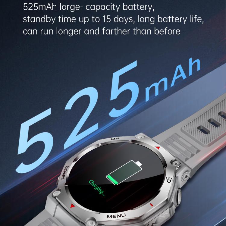 KT85 1.43 inch Screen 5ATM Outdoor Sports Smart Watch with Strong Flashlight(Grey)