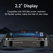 U13 2.2 inch IPS Curved Screen Smart Watch Supports BT Call(Black)