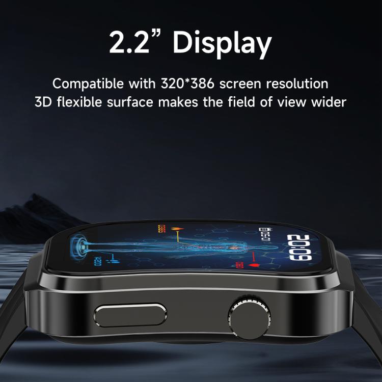 U13 2.2 inch IPS Curved Screen Smart Watch Supports BT Call(Black)