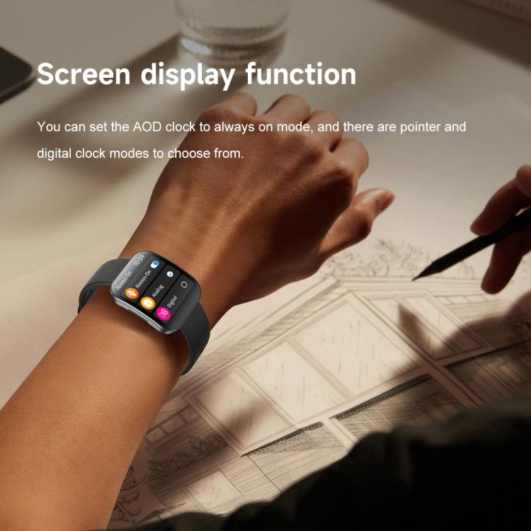 U17 1.85 inch Ultra-thin Curved Screen IP68 Sports Smart Watch(Black)