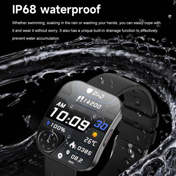 U17 1.85 inch Ultra-thin Curved Screen IP68 Sports Smart Watch(Black)