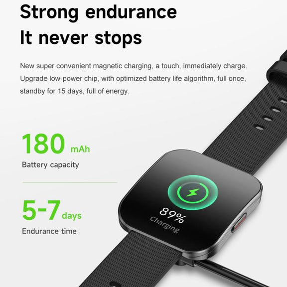 U17 1.85 inch Ultra-thin Curved Screen IP68 Sports Smart Watch(Black)