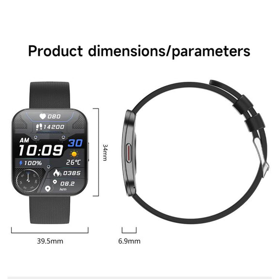 U17 1.85 inch Ultra-thin Curved Screen IP68 Sports Smart Watch(Black)
