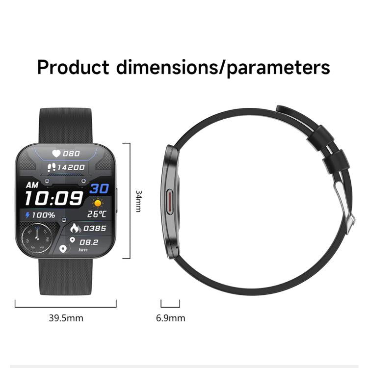 U17 1.85 inch Ultra-thin Curved Screen IP68 Sports Smart Watch(Black)