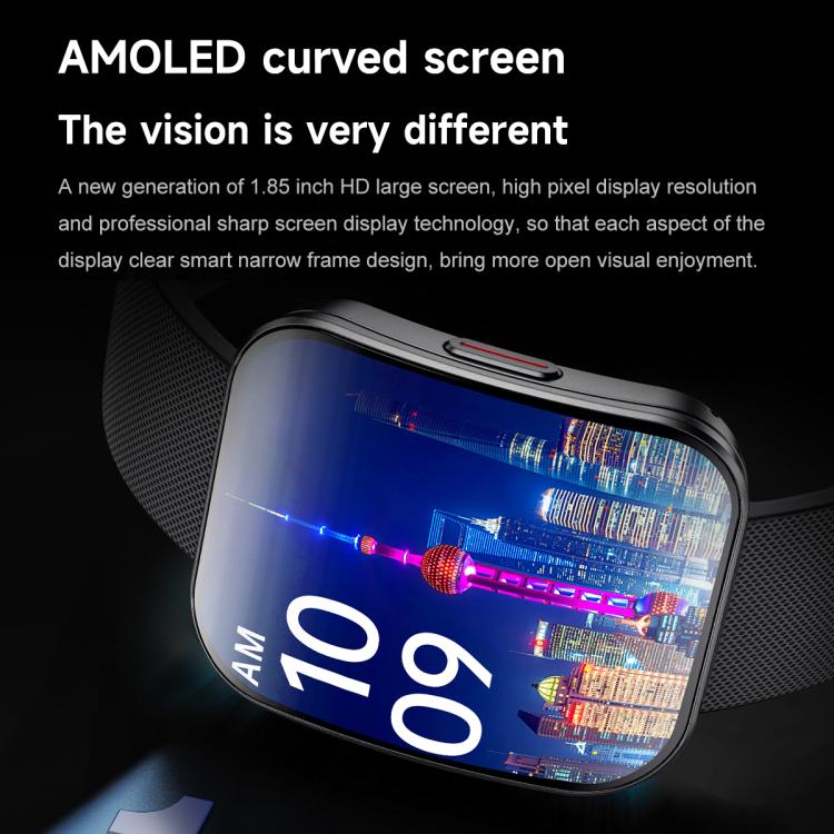 U17 1.85 inch Ultra-thin Curved Screen IP68 Sports Smart Watch(Black)