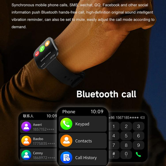 U17 1.85 inch Ultra-thin Curved Screen IP68 Sports Smart Watch(Black)