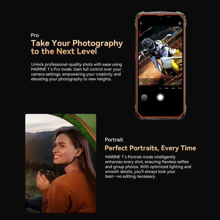 Blackview Oscal Marine 1, 4GB+128GB, 6.56 inch Android 15 Unisoc UMS9230E T615 Octa Core, Network: 4G, OTG, NFC(Orange) - free shipping - PMC TechLife - Order now!