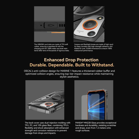 Blackview Oscal Marine 1, 4GB+128GB, 6.56 inch Android 15 Unisoc UMS9230E T615 Octa Core, Network: 4G, OTG, NFC(Black)