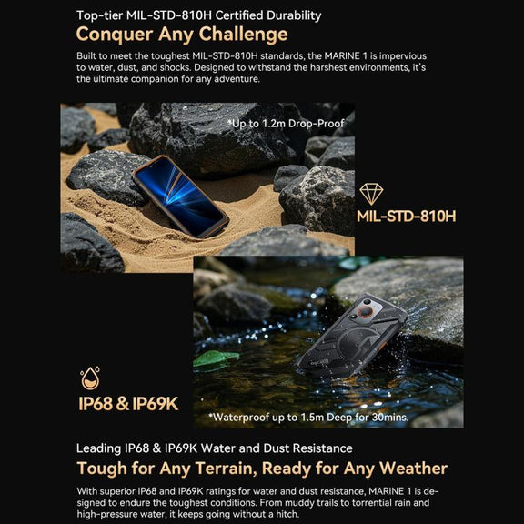 Blackview Oscal Marine 1, 4GB+128GB, 6.56 inch Android 15 Unisoc UMS9230E T615 Octa Core, Network: 4G, OTG, NFC(Black)
