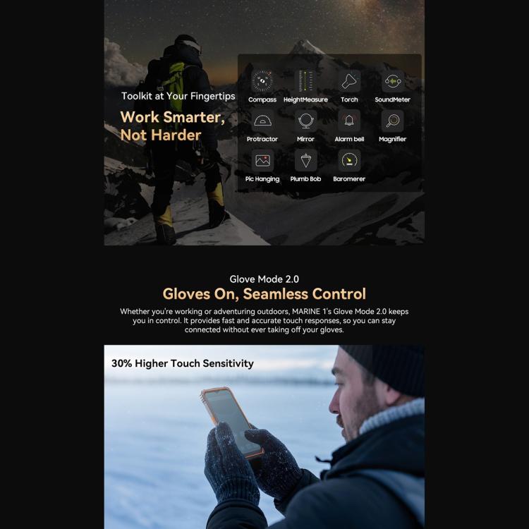 Blackview Oscal Marine 1, 4GB+128GB, 6.56 inch Android 15 Unisoc UMS9230E T615 Octa Core, Network: 4G, OTG, NFC(Orange) - free shipping - PMC TechLife - Order now!