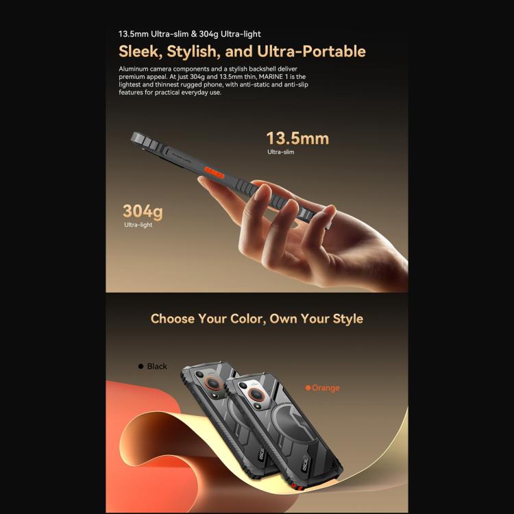 Blackview Oscal Marine 1, 4GB+128GB, 6.56 inch Android 15 Unisoc UMS9230E T615 Octa Core, Network: 4G, OTG, NFC(Black) - free shipping - PMC TechLife - Order now!