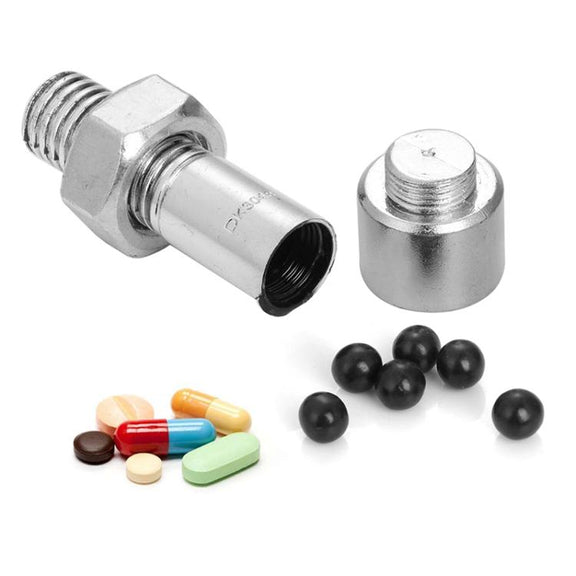 Simulation Spare Tire Screw Capsule Medicine Storage Tank Pill Storage Organizer(Black)