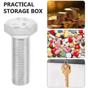 Portable Hexagonal Screw Medicine Storage Tank Pill Storage Box(Black)