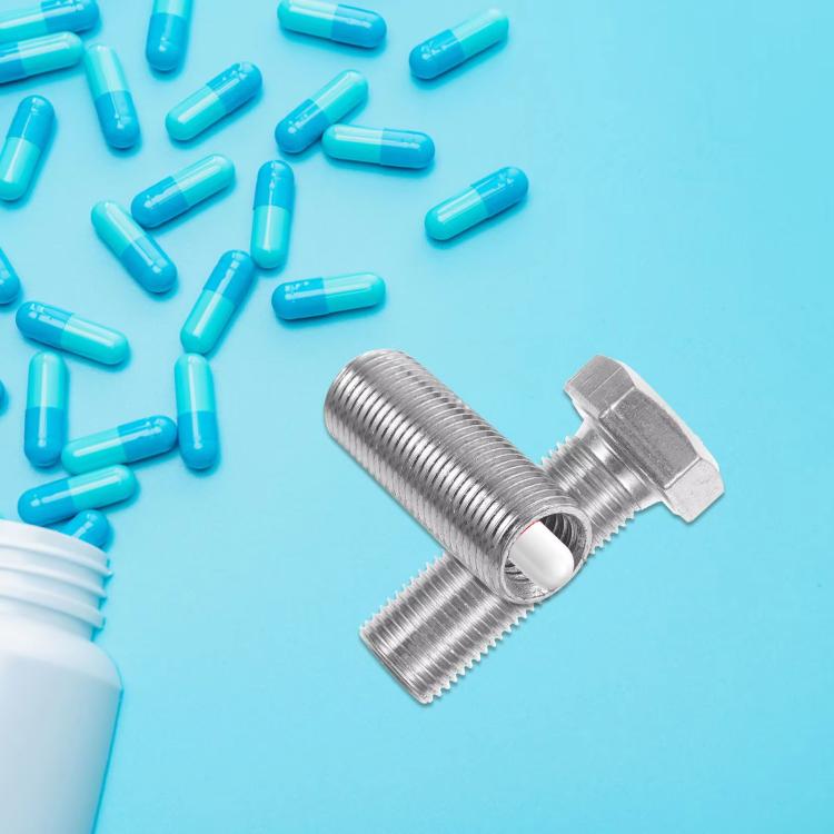 Portable Hexagonal Screw Medicine Storage Tank Pill Storage Box(Black) - free shipping - PMC TechLife - Order now!