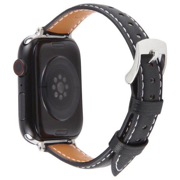 For Apple Watch 46mm / 49mm / 45mm / 44mm Silk Microfiber Leather Watch Band(Black)