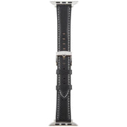 For Apple Watch 46mm / 49mm / 45mm / 44mm Silk Microfiber Leather Watch Band(Black)