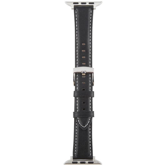 For Apple Watch 46mm / 49mm / 45mm / 44mm Silk Microfiber Leather Watch Band(Black)
