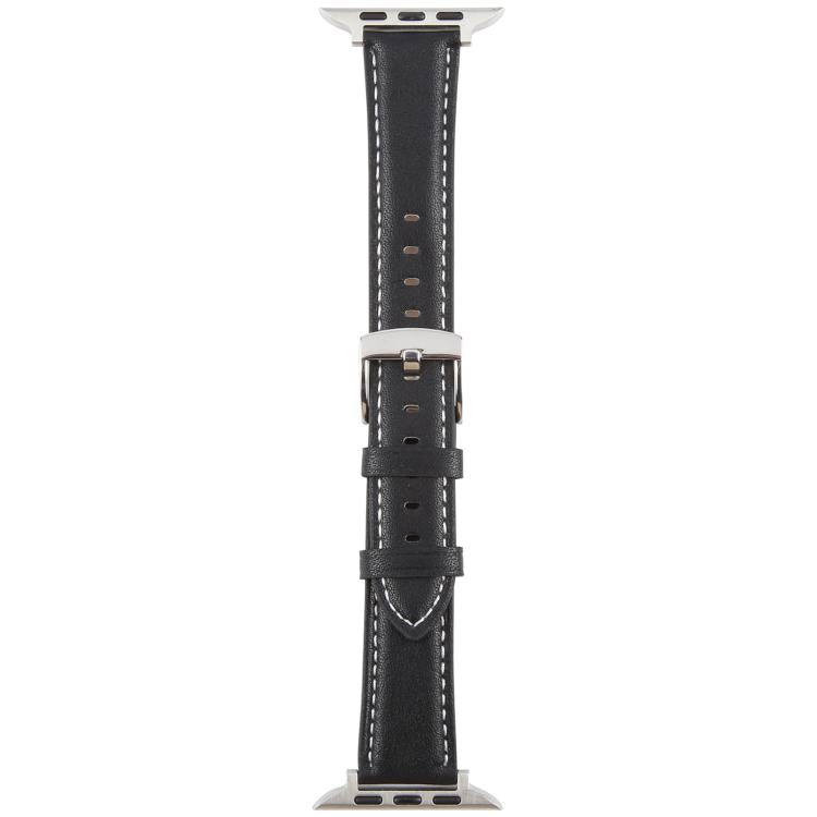 For Apple Watch 46mm / 49mm / 45mm / 44mm Silk Microfiber Leather Watch Band(Black)