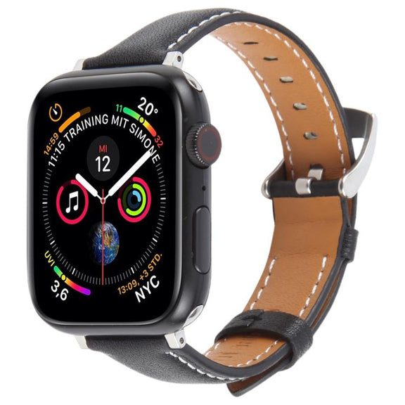 For Apple Watch 46mm / 49mm / 45mm / 44mm Silk Microfiber Leather Watch Band(Black)