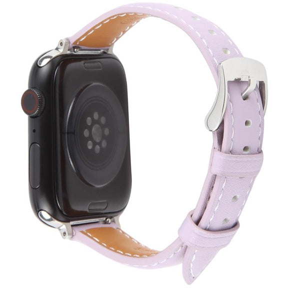 For Apple Watch 46mm / 49mm / 45mm / 44mm Silk Microfiber Leather Watch Band(Purple)