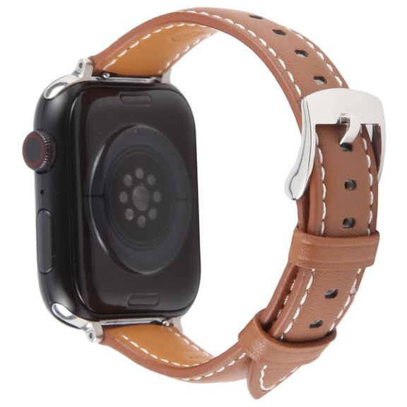 For Apple Watch 42mm / 41mm / 40mm / 38mm Silk Microfiber Leather Watch Band(Brown)