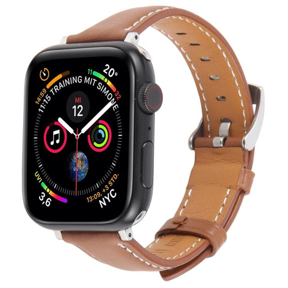 For Apple Watch 42mm / 41mm / 40mm / 38mm Silk Microfiber Leather Watch Band(Brown)