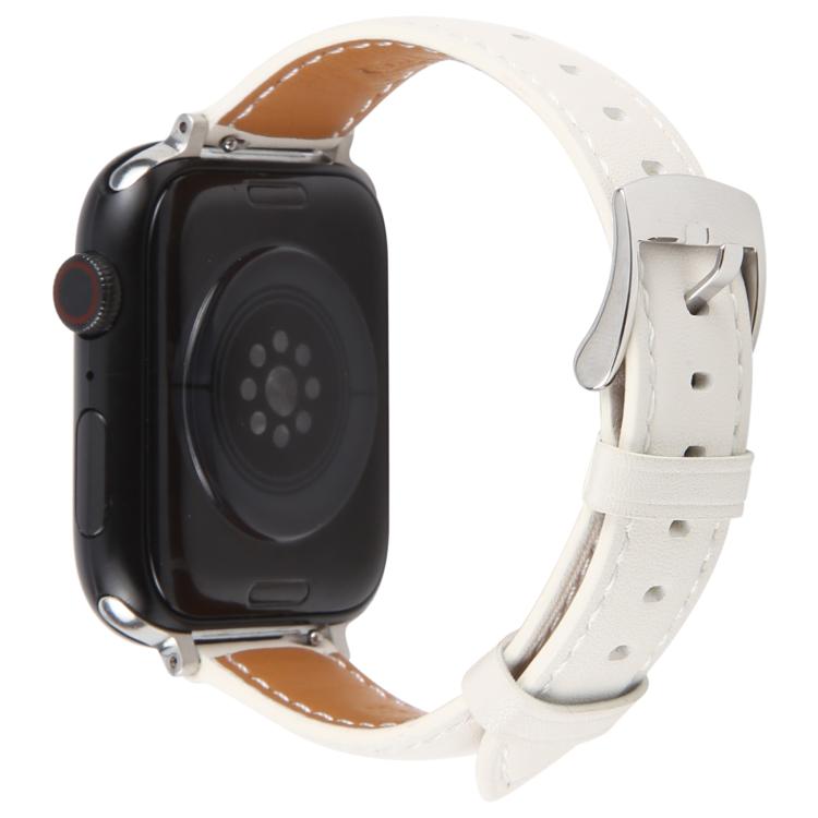 For Apple Watch 42mm / 41mm / 40mm / 38mm Silk Microfiber Leather Watch Band(White)