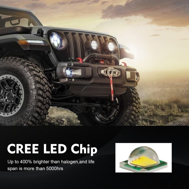 7 inch H4 / H13 DC 9V-30V 4000LM 6000K 40W 7 inch Car Round Shape LED Headlight Lamps for Jeep Wrangler