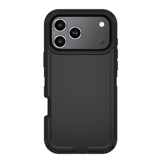 For iPhone 17 Pro Max Kalebol Shockproof PC Hybrid TPU Phone Case with Back Clip(Black) - free shipping - PMC Jewellery - Order now!