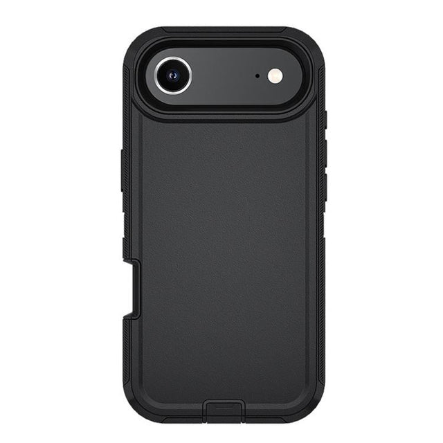 For iPhone 17 Air Kalebol Shockproof PC Hybrid TPU Phone Case with Back Clip(Black)