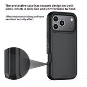 For iPhone 17 Kalebol Shockproof PC Hybrid TPU Phone Case with Back Clip(Black)