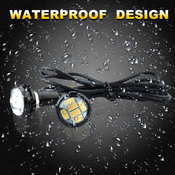10 PCS 23mm 6LEDs SMD-5730 DC9-80V Motorcycle Eagle Eye Light(White and Yellow Light)