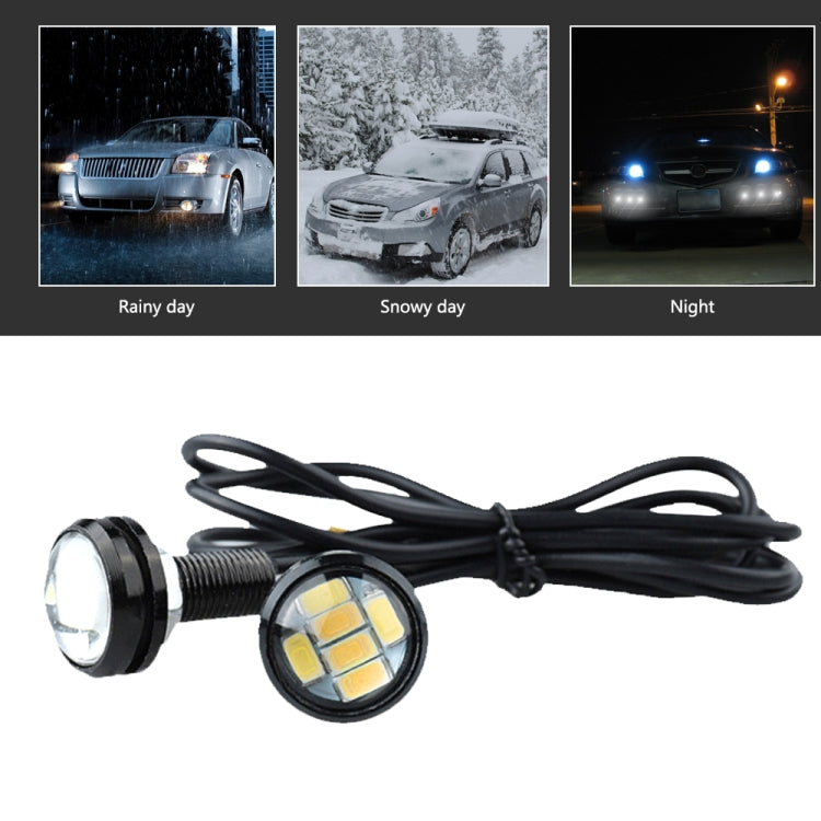 10 PCS 23mm 6LEDs SMD-5730 DC9-80V Motorcycle Eagle Eye Light(White and Yellow Light) - Eagle Eye Lights by PMC Jewellery | Online Shopping South Africa | PMC Jewellery | Buy Now Pay Later Mobicred