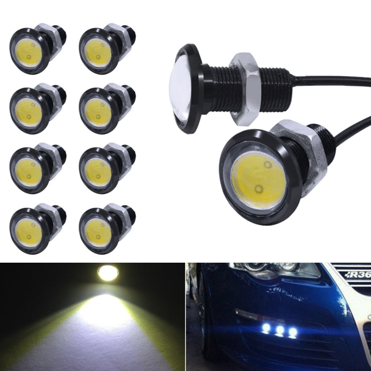 10 PCS 18mm 1.5W DC9-80V Motorcycle Eagle Eye Light Single Lens(White Light) - free shipping - PMC Jewellery - Order now!