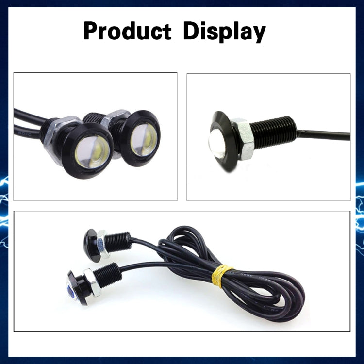 10 PCS 18mm 1.5W DC9-80V Motorcycle Eagle Eye Light Single Lens(White Light) - free shipping - PMC Jewellery - Order now!