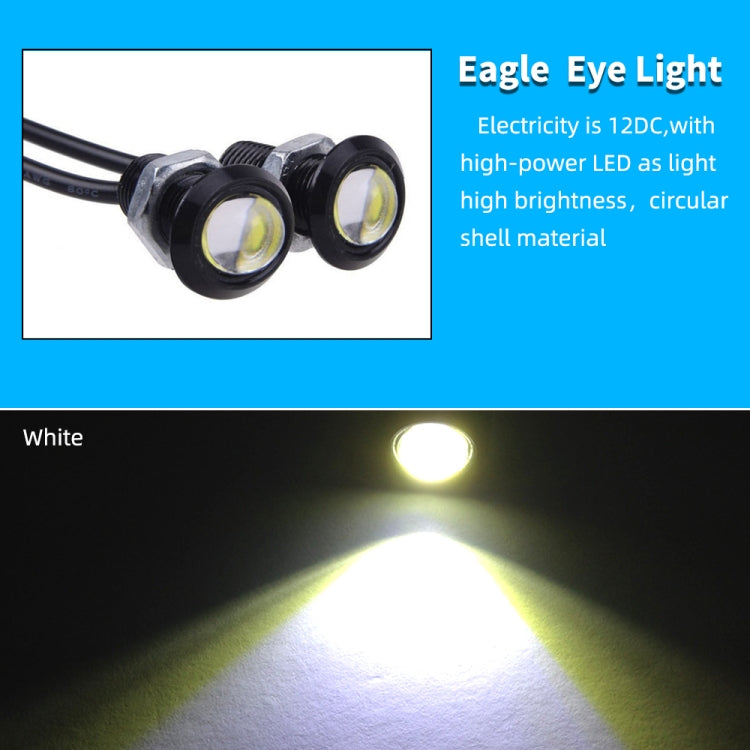 10 PCS 18mm 1.5W DC9-80V Motorcycle Eagle Eye Light Single Lens(White Light) - free shipping - PMC Jewellery - Order now!
