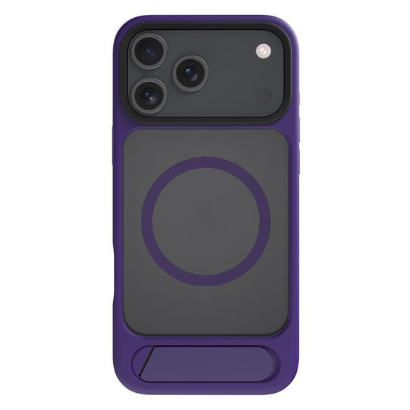 For iPhone 17 Pro Max Kalebol MagSafe Invisible Tilt Holder PC Hybrid TPU Case(Purple)