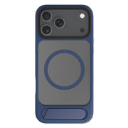 For iPhone 17 Pro Kalebol MagSafe Invisible Tilt Holder PC Hybrid TPU Case(Navy Blue)