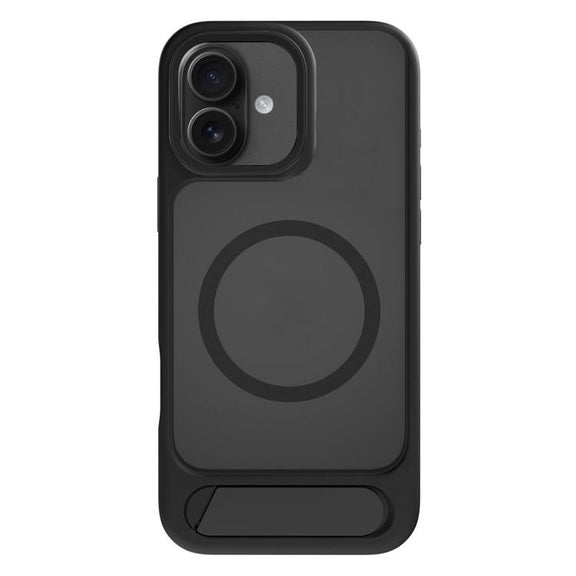 For iPhone 17 Kalebol MagSafe Invisible Tilt Holder PC Hybrid TPU Case(Black)