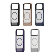 For iPhone 17 Air Kalebol MagSafe Invisible Tilt Holder PC Hybrid TPU Case(Navy Blue)